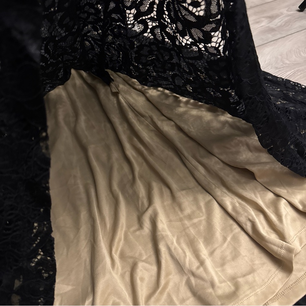 ALEXIA ADMOR Riley Black Lace Sheath silhouette Dress Cocktail Party S High Slit - Picture 12 of 16